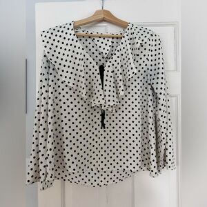 Lea & Viola Black and White Polka Dot Blouse